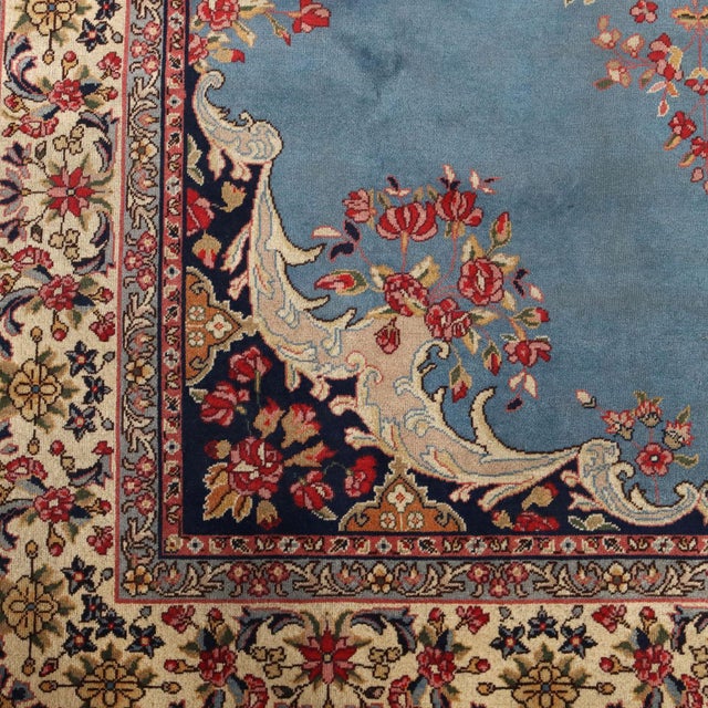 Asian Kerman Rug in Cotton and Wool For Sale - Image 5 of 8