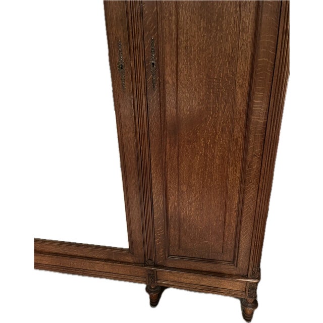 Antique Art Deco Wardrobe With Mirror For Sale In Monterey, CA - Image 6 of 6