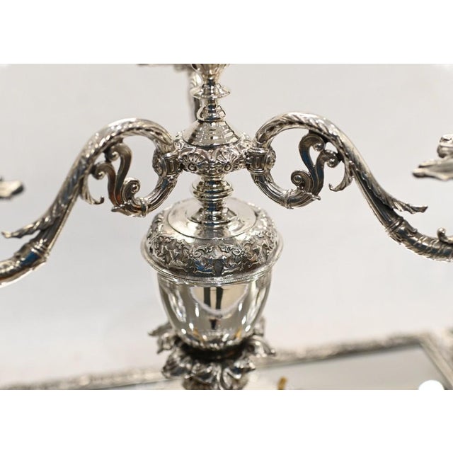 Silver Plate Cherub Glass Table Display For Sale - Image 6 of 18