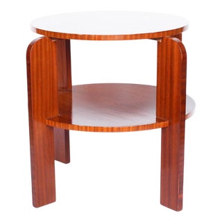Art Deco Circular Two-Tier Table in Mahogany, 1930s For Sale