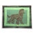 Dog Poodle Expressionism Minimalism Pop Art Americana Green Beige Brown Original Painting by Cleo Plowden For Sale