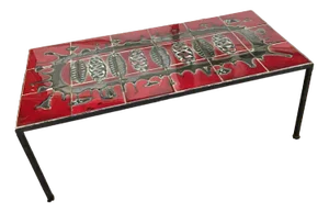 Ceramic and Metal Tray Coffee Table, 1960s