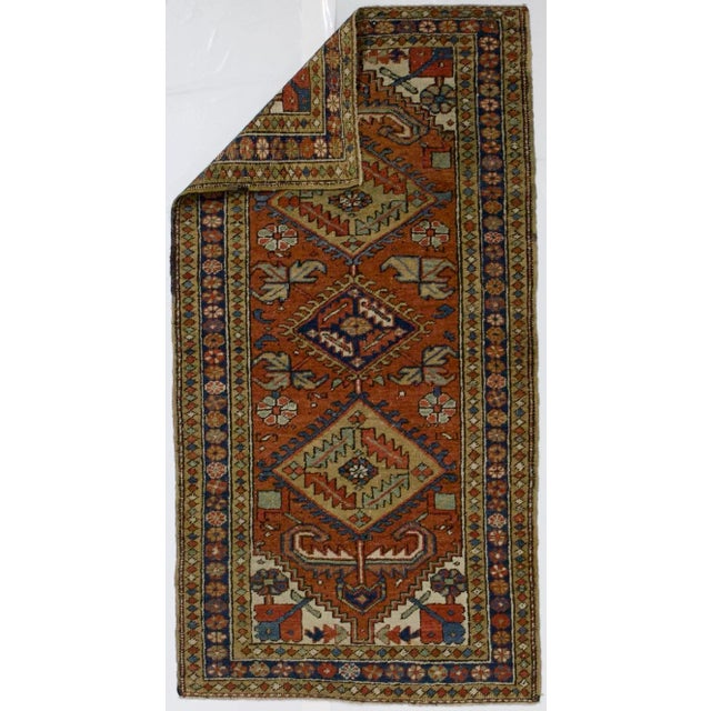 Antique Persian Heriz Rug 3'0" x 5’10”. The numerous rugs of the famous NW Persian weaving district, from small scatters...