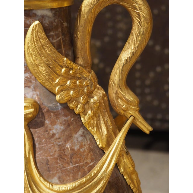 Pair of Circa 1885 Louis XVI Style French Gilt Bronze Mounted Marble Cassolettes For Sale - Image 9 of 18