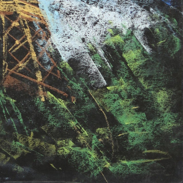 Abstract Pastel Study 5 - Original Blue Tone Paris Eiffel Tower Painting on Paper by Kathleen Keifer For Sale - Image 3 of 6