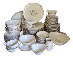 1960's Syracuse "Elegance" Complete Dinnerware Set for 12 Guests and Serving Pieces