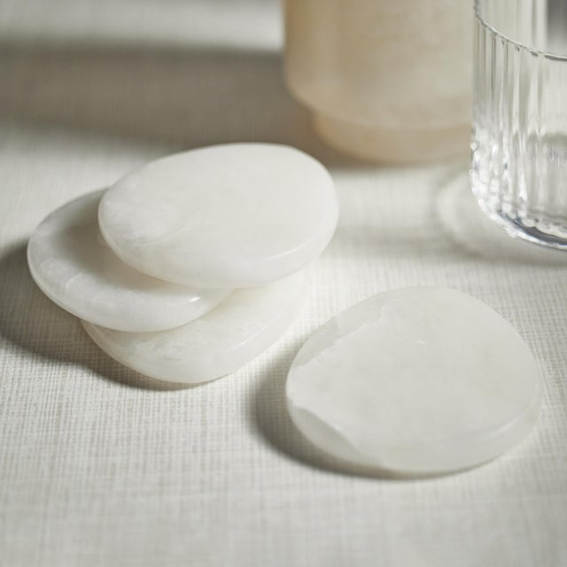 Contemporary Bennour Alabaster Coasters, Set of 4 For Sale - Image 3 of 4