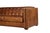 Italian Tuxedo Leather Sofa - Light Brown For Sale - Image 3 of 9