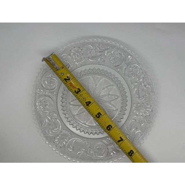 Glass Vintage Westmoreland Crystal Princess Feather Pattern Salad Plate 8" For Sale - Image 7 of 9