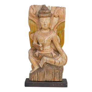 Antique Semi-Oxidized Carved Deity Statue