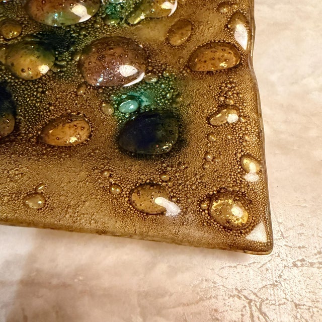 1970s Vintage Fused Art Glass Trinket Dish or Ashtray Felipe Delfinger Feders For Sale - Image 5 of 10