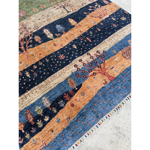 Green Persian Style Gabbeh Rug, 03'08 X 04'11 For Sale - Image 9 of 12