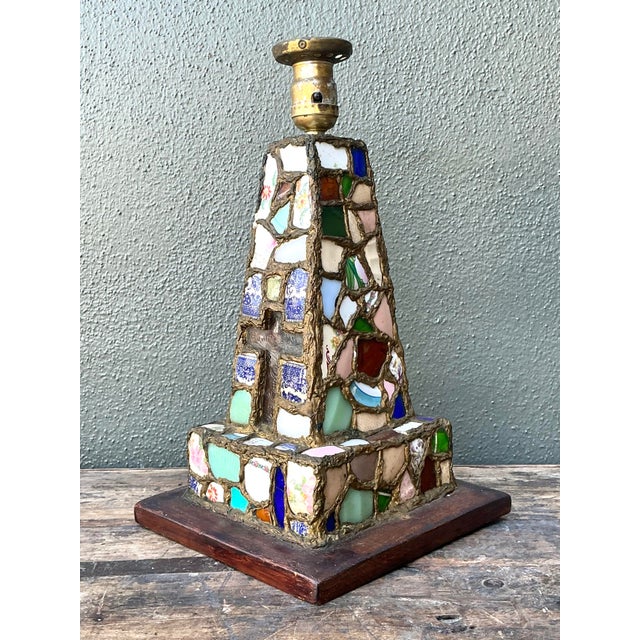 Late 20th Century Vintage China Mosaic Lamp For Sale - Image 5 of 12