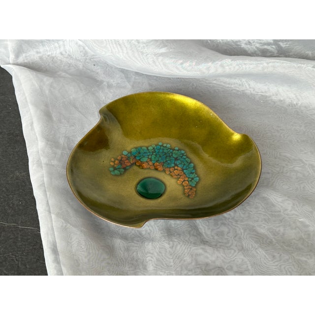 Bovano Mid Century Modern Copper Enamel Bowl by Bovano For Sale - Image 4 of 12