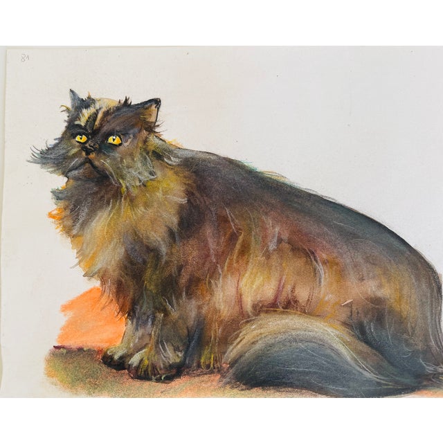 Contemporary 1960s Original Art Cat Paintings - Set of 4 For Sale - Image 3 of 5