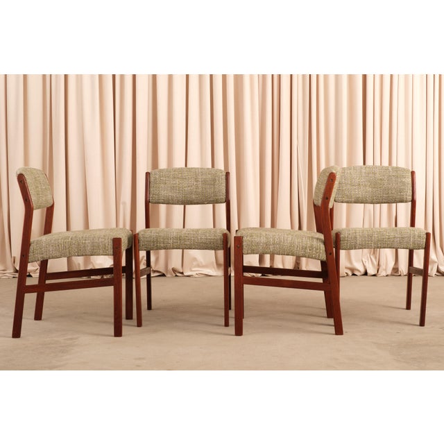 Set of 4 Vintage Teak Dining Chairs Set, 1960s Danish Modern Attributed to h.w. Klein | Danish MCM Chairs For Sale - Image 14 of 18