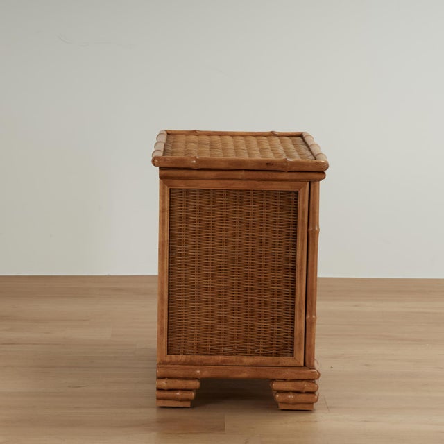 Pair of Vintage Faux Bamboo and Wicker Stands by American of Martinsville For Sale - Image 17 of 18