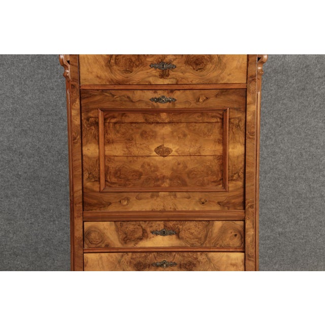 Antique Louis Phillipe Secretary in Walnut, 1860 For Sale - Image 15 of 18