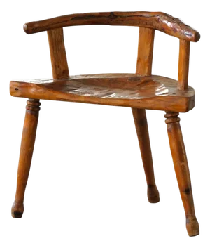 Scandinavian Folk Art 3-Legged Chair in Pine, 1920s