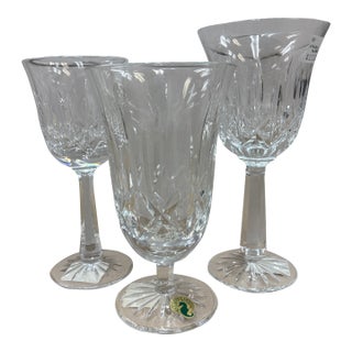 Lismore Ballyshannon Ice Tea, Goblet, and Claret by Waterford- 3 Pieces For Sale