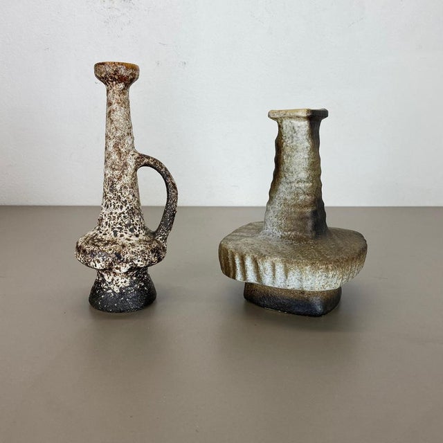Ceramic Studio Pottery Vases attributed to Piet Vest Ceramics, Netherlands, 1970s, Set of 2 For Sale - Image 3 of 18