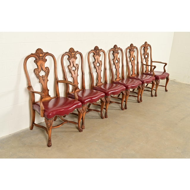 Berkey & Gay Berkey & Gay Antique Georgian Burled Walnut Dining Chairs, Set of Six For Sale - Image 4 of 16