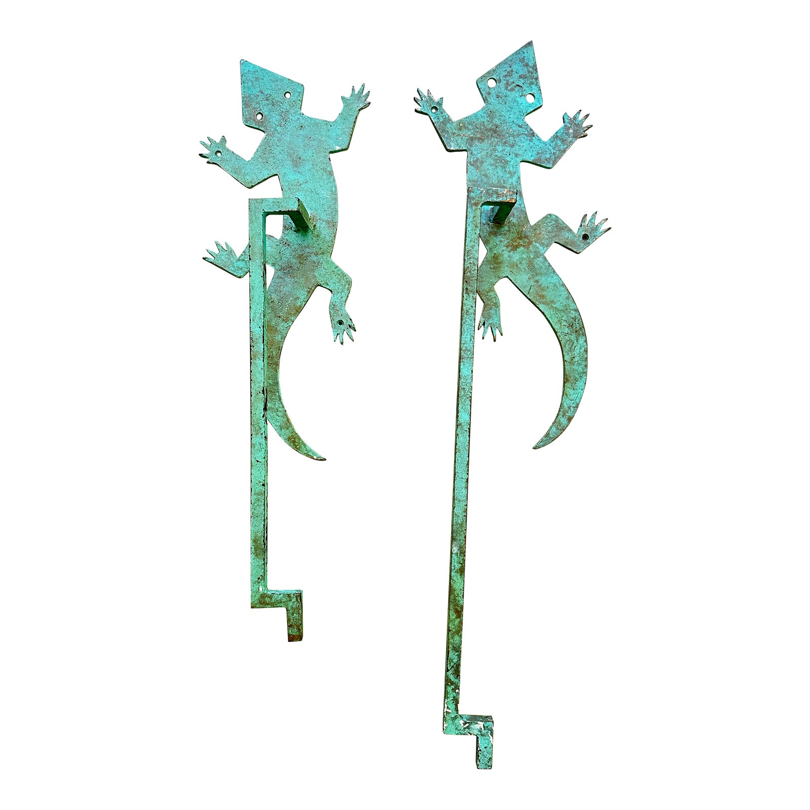 Giant Welded Steel Lizard Gate Handles Modernist Verdis Mendoza Style ...
