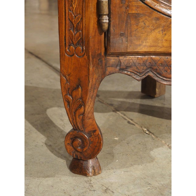 Wood 18th Century French Corner Cabinet With Musical Trophy Decor, Provence, France For Sale - Image 7 of 18