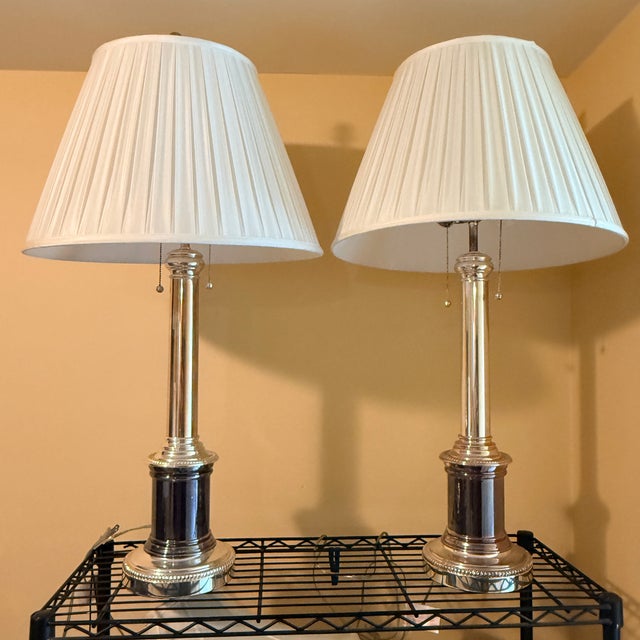 Pair of Vintage Ralph Lauren Tall Column Lamps For Sale - Image 10 of 17
