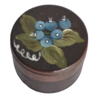 Vintage Asian Hand Painted Trinket Box For Sale