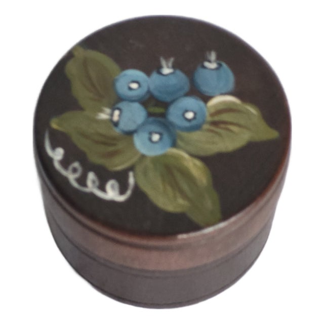 Vintage Asian Hand Painted Trinket Box For Sale