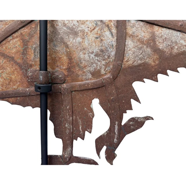 Brown Extra Large 19th Century Eagle Silhouette Copper-Washed Iron Weathervane For Sale - Image 8 of 10