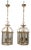 Gilt Metal and Glass Lanterns, 1990s, Set of 2 For Sale