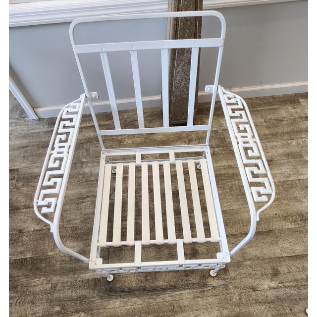 6-Piece Vintage Faux Bamboo Greek Key Outdoor Patio Set For Sale - Image 17 of 18