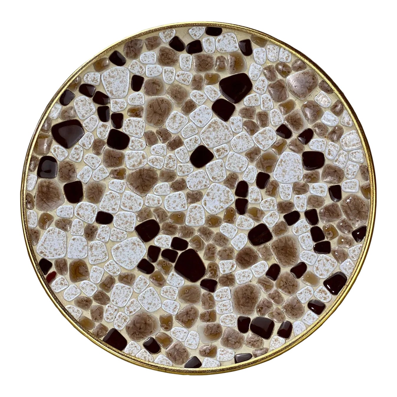 MidCentury Modern Large Mosaic Porcelain Tile Centerpiece Dish Serving