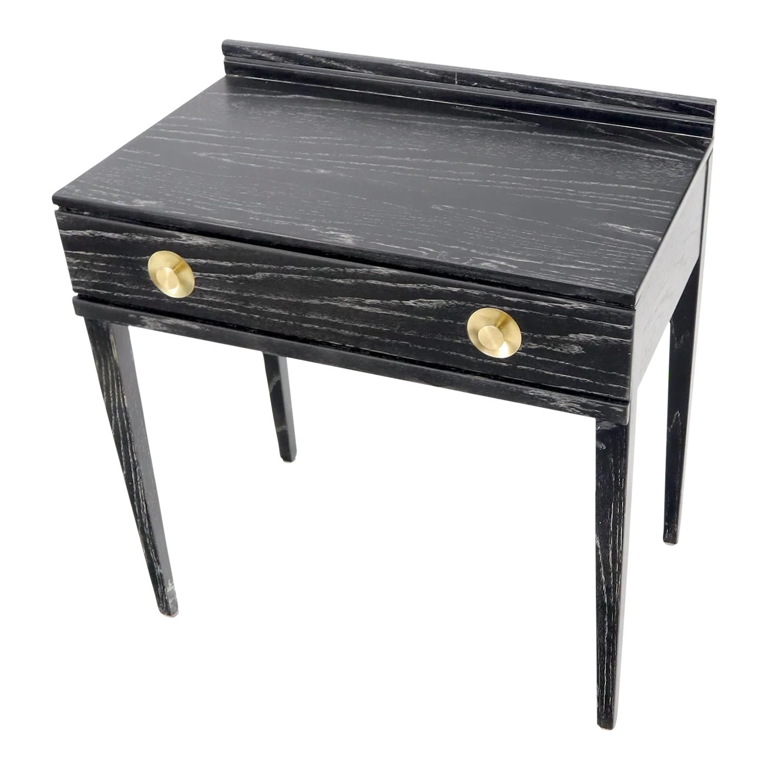 Cerused Oak Black and White Small One Drawer Console Writing Table Desk ...