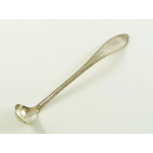 American Antique Sterling Silver Mustard Spoon by A. Rumrill & Co. C. 1860 Condiment Server Host or Hostess Gift For Sale - Image 3 of 6