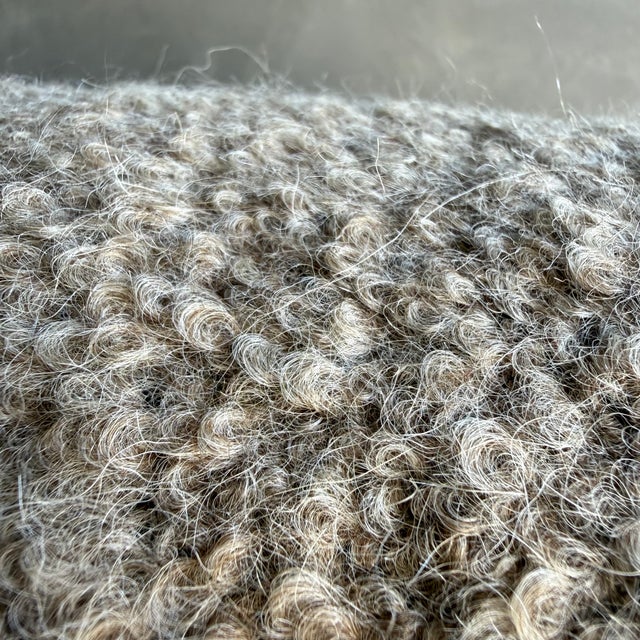 Mohair and Curly Wool Pillow Cover With Zipper For Sale - Image 9 of 10