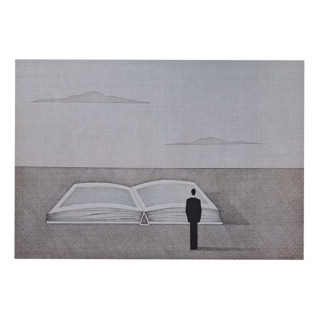 Joanna Wiszniewska Domańska, the Book Half-Open, 2023, Etching & Paper For Sale
