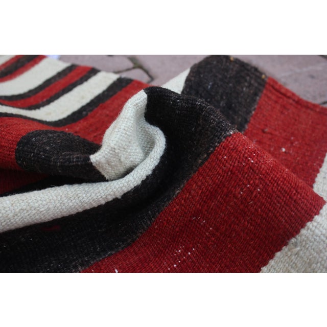 1980s Tribal Red Striped Cappadocia Kilim For Sale - Image 10 of 13
