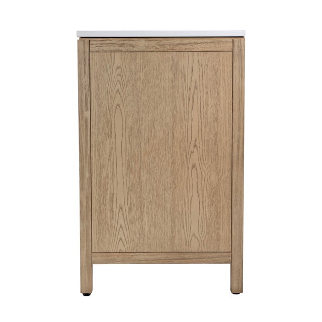 Camel Nora 36 in. W Quartz and Wood Single Sink 3 Drawer Bathroom Vanity Set, Light Oak For Sale - Image 8 of 11