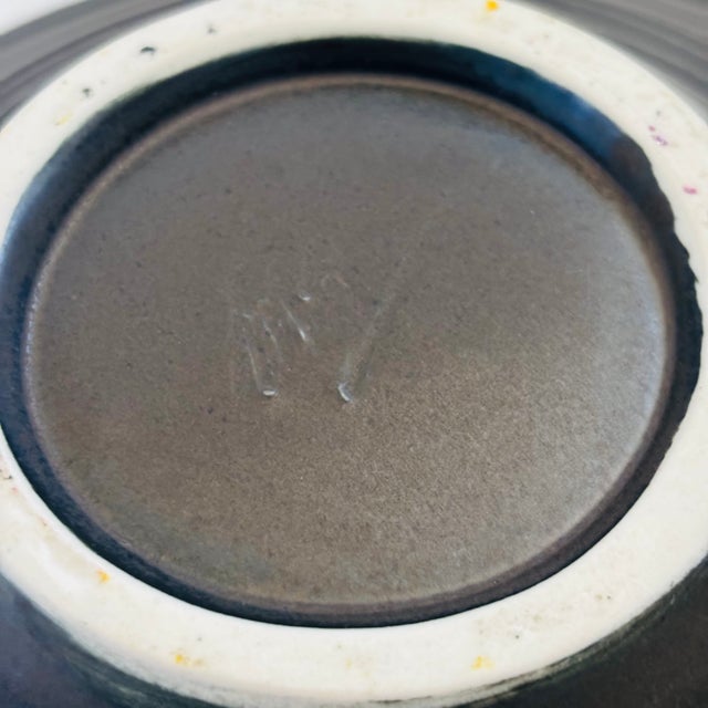Black Abstract Studio Pottery Bowl For Sale - Image 10 of 10