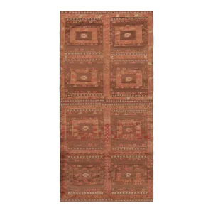 Vintage Afghan Tribal Kilim in Brown With Geometric Pattern by Rug & Kilim
