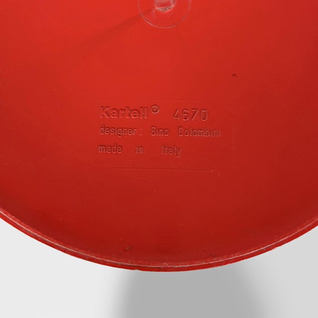 Red Italian Wastepaper Basket Model 4670 by Gino Colombini for Kartell, 1970s For Sale - Image 8 of 9