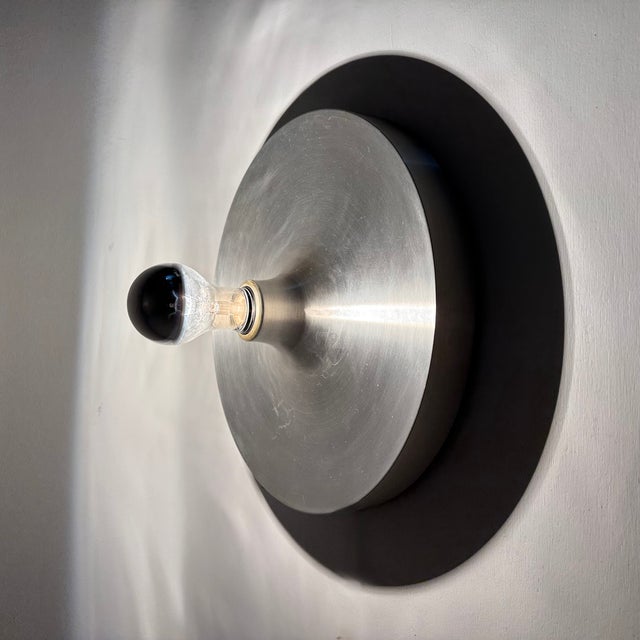 Large Mid-Century Disc Lamp attributed to Charlotte Perriand for Les Arcs, 1970s For Sale - Image 13 of 18