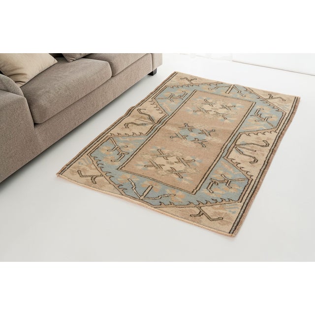 Vintage Small Oushak Rug - Muted Taupe For Sale - Image 6 of 10