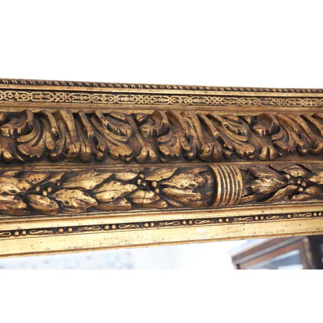 Gold Antique Gilt Overmantle Wall Mirror, 1800s For Sale - Image 8 of 10