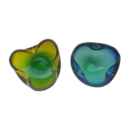 Vintage Murano Glass Bowls, 1960s, Set of 2 For Sale