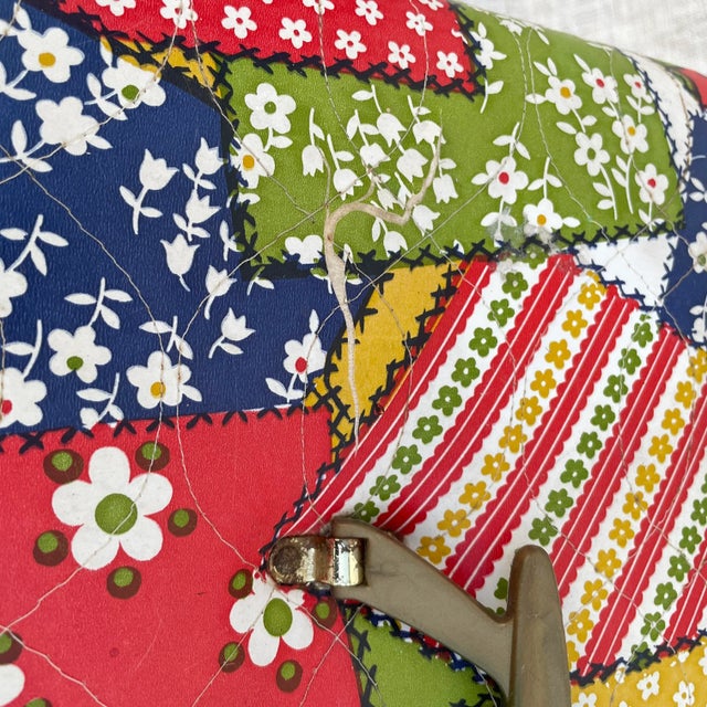 Vintage 1970s Faux Patchwork Sewing Box For Sale - Image 4 of 9