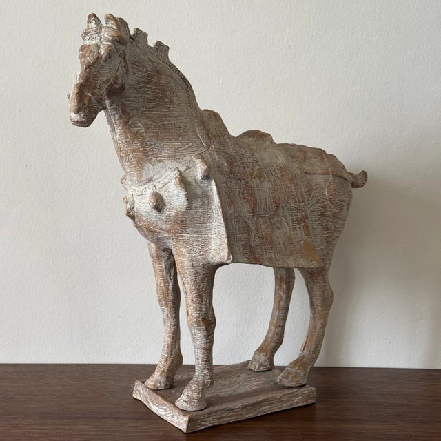 Traditional Vintage Designer Decor Tang Sancai Style Horse of Driftwood Composite For Sale - Image 3 of 7
